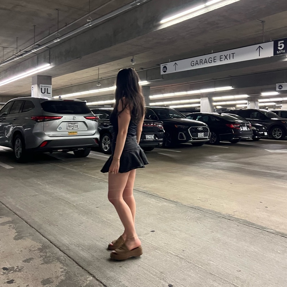 Pleated Denim Jeans Skirt